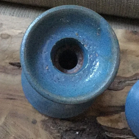 Vintage pottery candle holders primitive rustic farmhouse shabby chic cowgirl - Picture 3 of 9